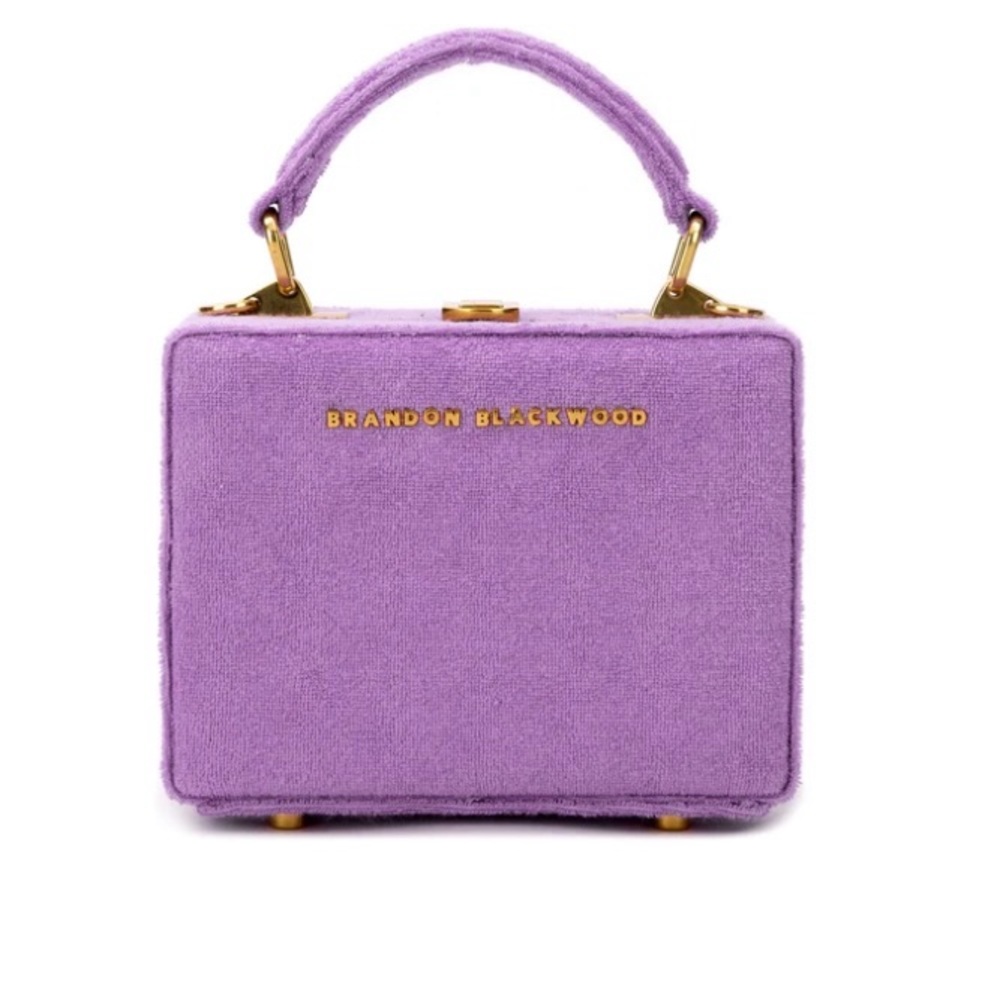 Brandon Blackwood Mini Kendrick Trunk | Purple Terrycloth w/ Gold Hardware